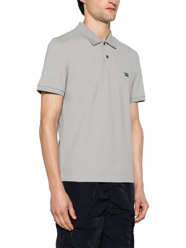 Stretch Piquet Slim Polo Shirt Grey - CP COMPANY - BALAAN 4