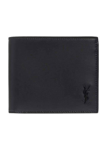 Tiny Cassandre Monogram Half Wallet Black - SAINT LAURENT - BALAAN 1