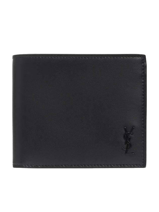 Tiny Cassandre Monogram Half Wallet Black - SAINT LAURENT - BALAAN 1