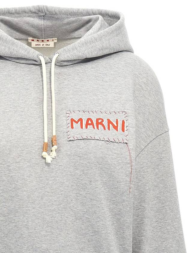 Marni Logo Print Cropped Hoodie - MARNI - BALAAN 3