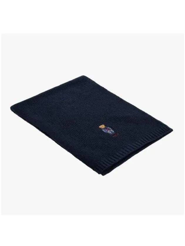 PC1269 433 Solid Denim Bare Knit Muffler - POLO RALPH LAUREN - BALAAN 3