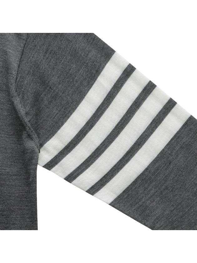 4 Bar Armband Classic Merino Wool Knit Top Dark Grey - THOM BROWNE - BALAAN 5