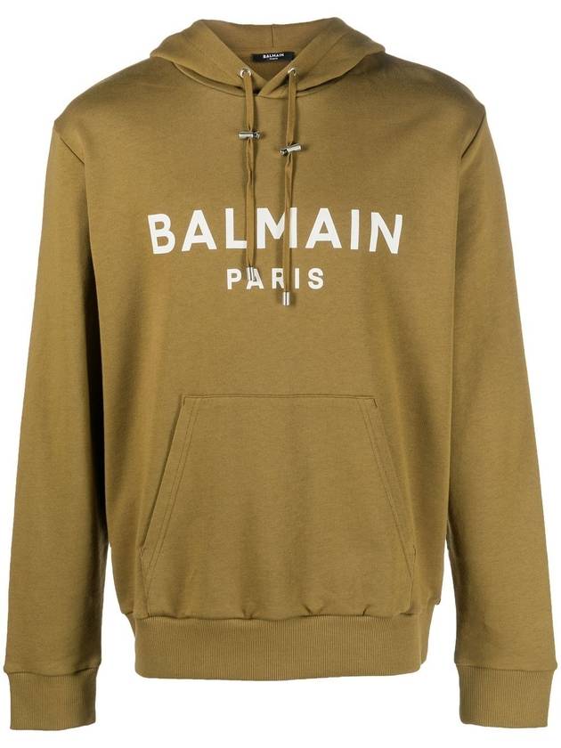 logo print drawstring hoodie AH1JR002BB65 - BALMAIN - BALAAN 2