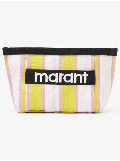 Embroidered Logo Pouch Bag Yellow Pink - ISABEL MARANT - BALAAN 2