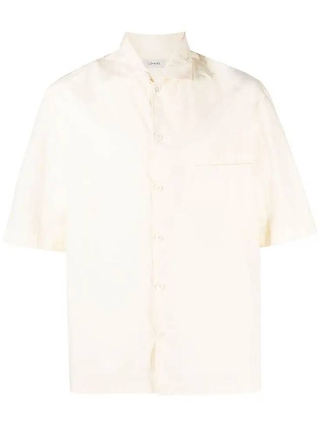 Camp Collar Cotton Short Sleeve Shirt Ecru - LEMAIRE - BALAAN 7