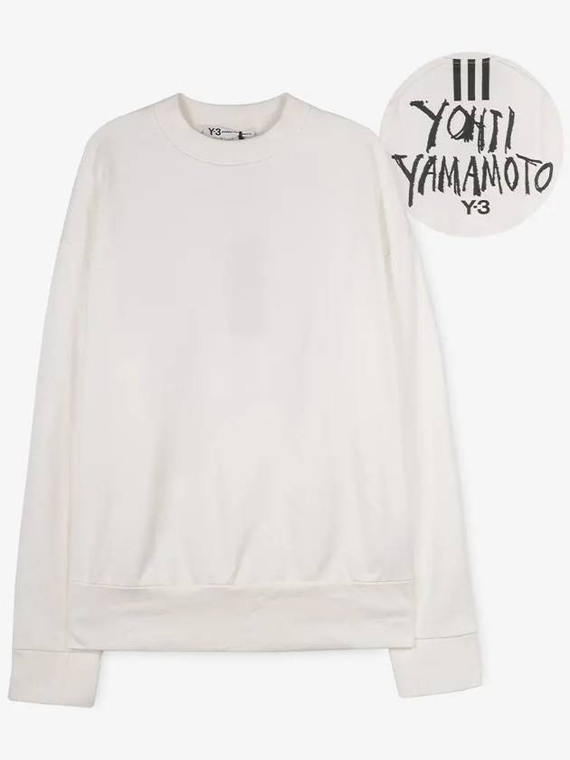 Back Logo Cotton Sweatshirt White - Y-3 - BALAAN 3