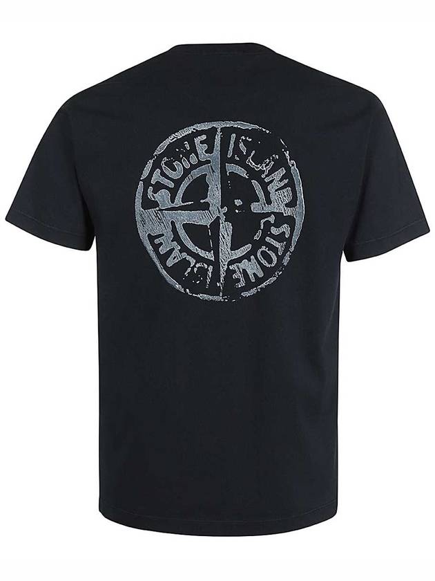 Stamp Two Print Short Sleeve T-Shirt Navy - STONE ISLAND - BALAAN 3