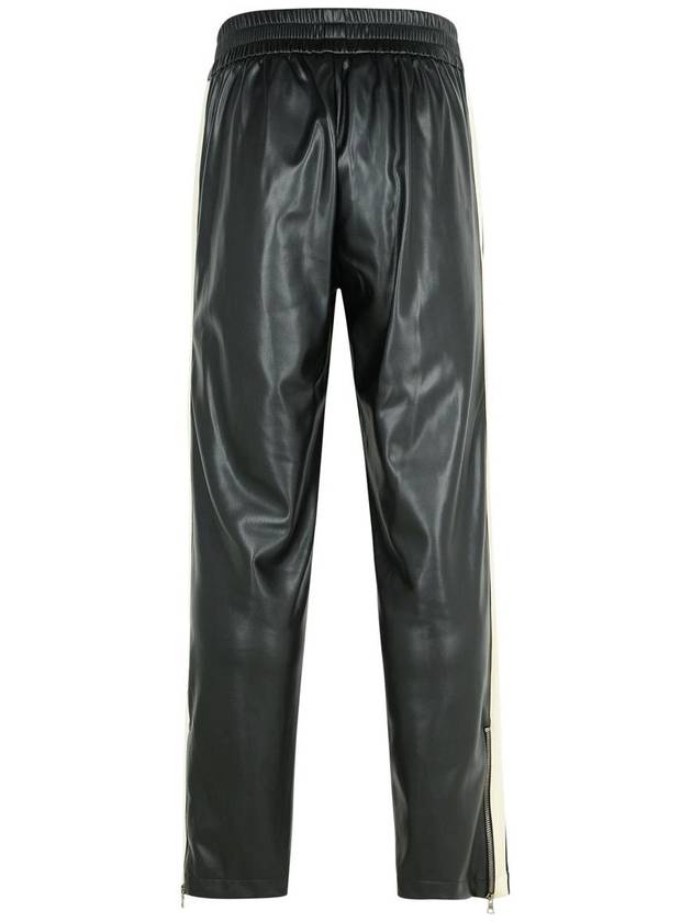 Palm Angels 'Track Leather' Black Polyester Blend Pants - PALM ANGELS - BALAAN 3