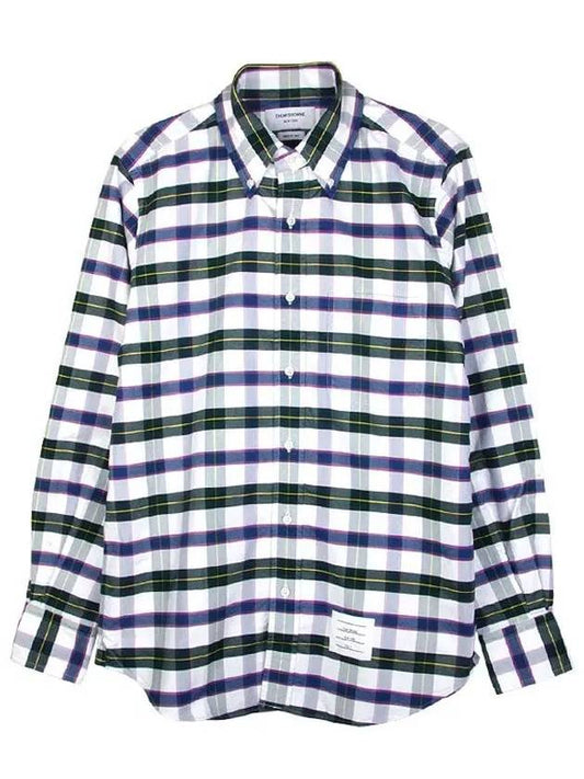 Oxford Tartan Check Cotton Long Sleeve Shirt - THOM BROWNE - BALAAN 2