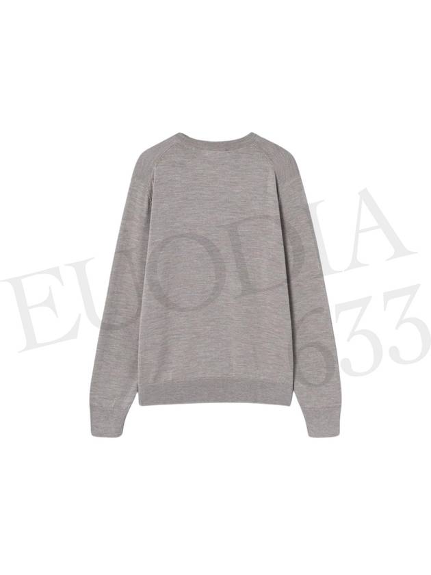 Fox Head Patch Regular Round Neck Pullover Knit Top Beige Melange - MAISON KITSUNE - BALAAN 3