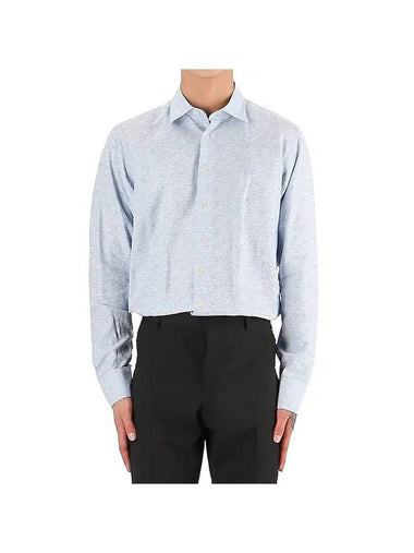 Men's Logo Jacquard Long Sleeve Shirt Blue - ETRO - BALAAN 1