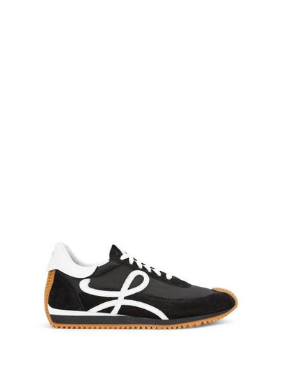 Flow Runner Nylon Suede Low Top Sneakers Black - LOEWE - BALAAN 2