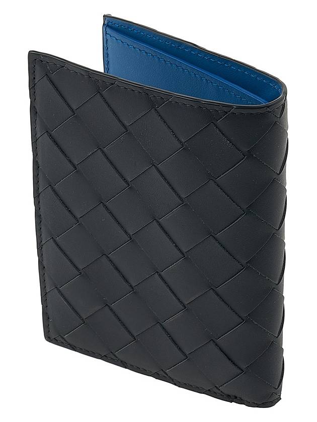 Intrecciato Flap Half Wallet Blue Charcoal - BOTTEGA VENETA - BALAAN 4