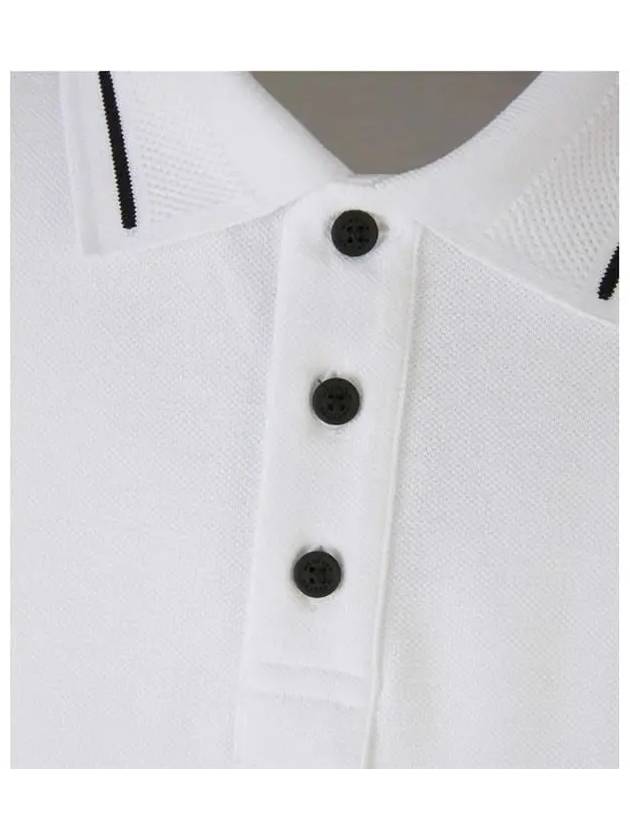 Men's Logo Patch Cotton Short Sleeve Polo Shirt Optical White - MONCLER - BALAAN 4