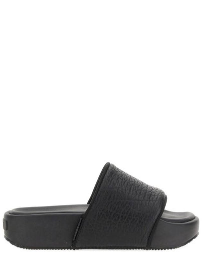 Logo Slide Leather Slippers Black - Y-3 - BALAAN 2