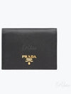 Saffiano Metal Logo Gold Fold Wallet Black - PRADA - BALAAN 2