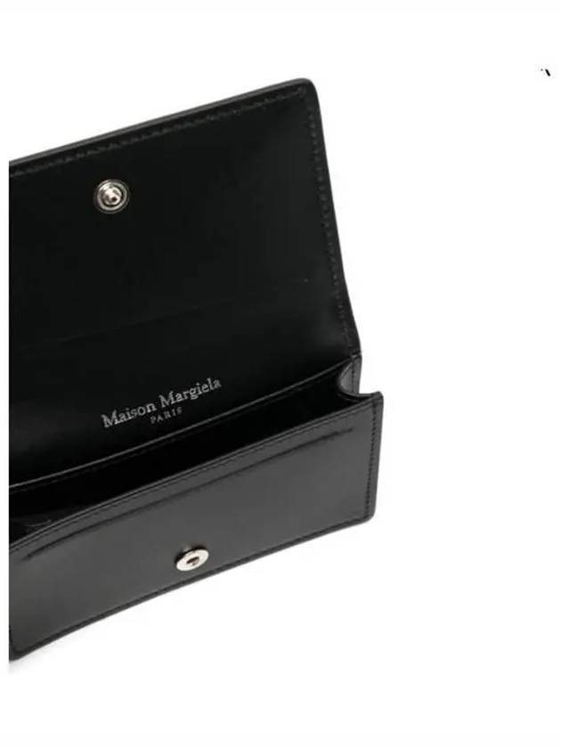 Stitched Leather Card Wallet Black - MAISON MARGIELA - BALAAN 4