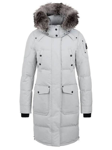 Women's Onyx Causapscal Padding Frost Fox Fur Light Grey - MOOSE KNUCKLES - BALAAN 1