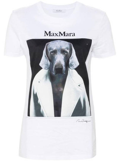 Cypria Print Cotton Short Sleeve T-Shirt White - MAX MARA - BALAAN 2