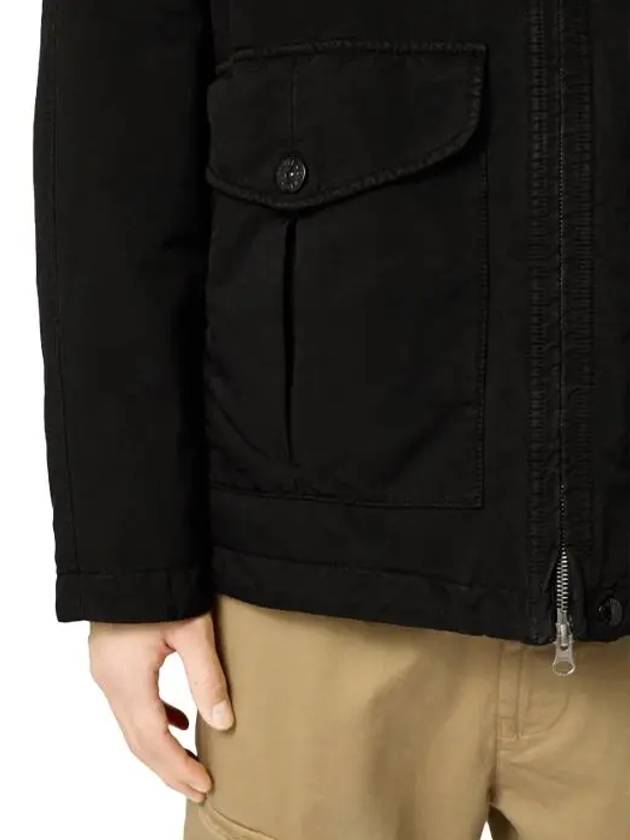 Logo David TC Down Hooded Jacket Black - STONE ISLAND - BALAAN 6