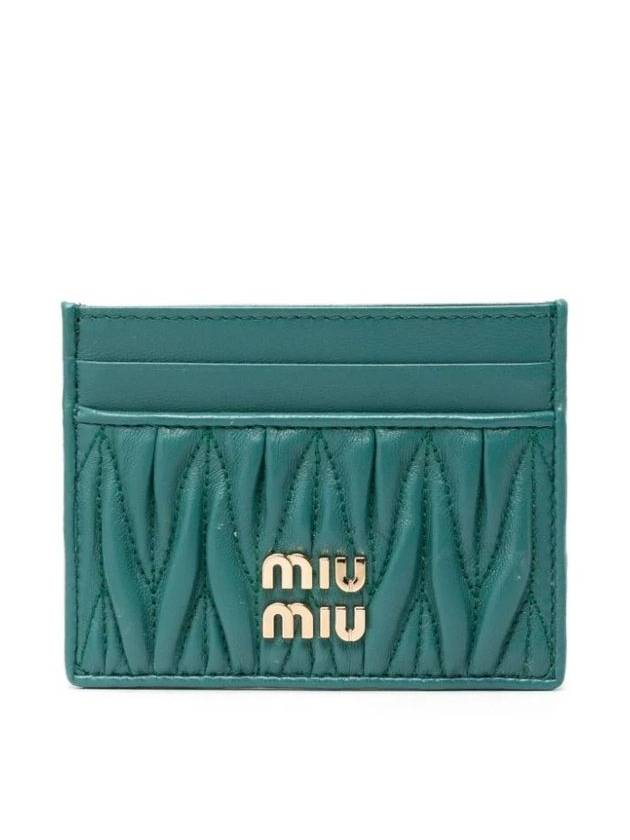 Materasse Nappa Leather Card Wallet Lagoon Blue - MIU MIU - BALAAN 3