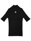 Reedition Knit Short Sleeve Turtle Neck Black - COURREGES - BALAAN 2