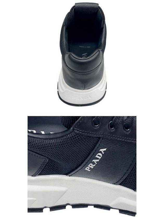 Vitello Soft Logo Leather Low Sneakers Black Shoes 4E3571 3L3F F0002 - PRADA - BALAAN 6