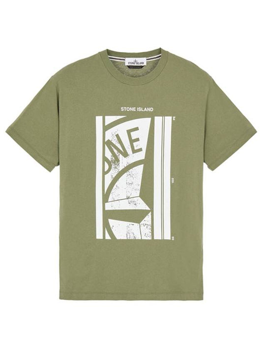 Graphic Printed Short Sleeve T-shirt Olive Green - STONE ISLAND - BALAAN 2