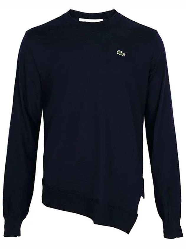 X Lacoste logo wool knit FLN002W23 NAVY - COMME DES GARCONS - BALAAN 1