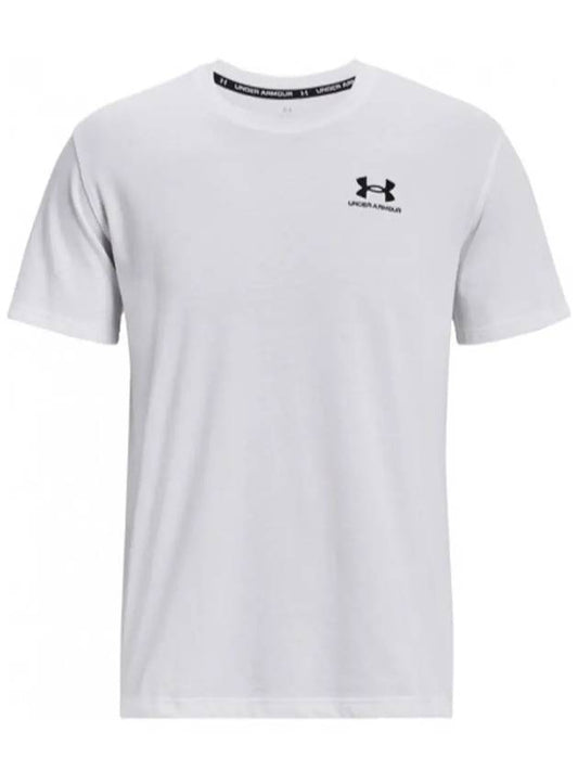 Men's UA Embroidered Logo Heavyweight Short Sleeve T Shirt White - UNDER ARMOUR - BALAAN 2