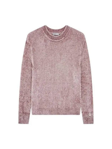 Women s Soft Chenille Crew Neck Knit Indian Pink 270406 - HERNO - BALAAN 1