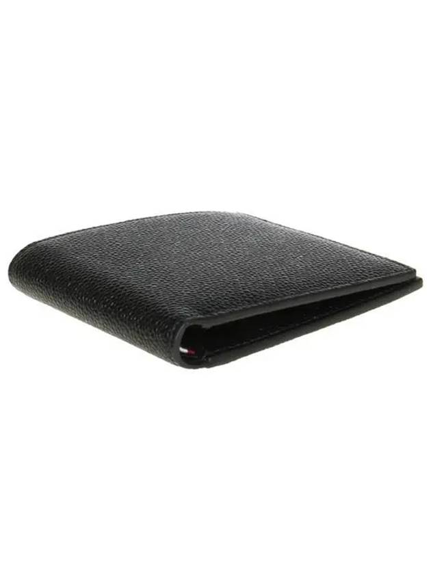 Pebble Grain Leather Half Wallet Black - THOM BROWNE - BALAAN 7