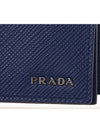 Metal Logo Saffiano Card Wallet Navy - PRADA - BALAAN 5