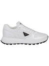 Prax 01 Re-Nylon Brushed Leather Low-Top Sneakers White - PRADA - BALAAN 5