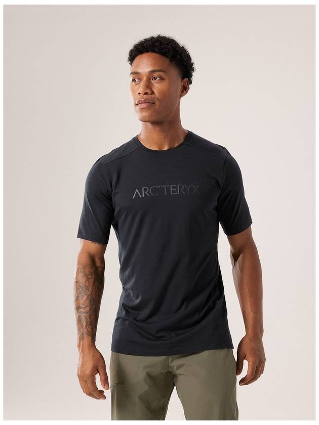 Ionia Merino Arc'word Logo Wool Short Sleeve T-Shirt Black - ARC'TERYX - BALAAN 3