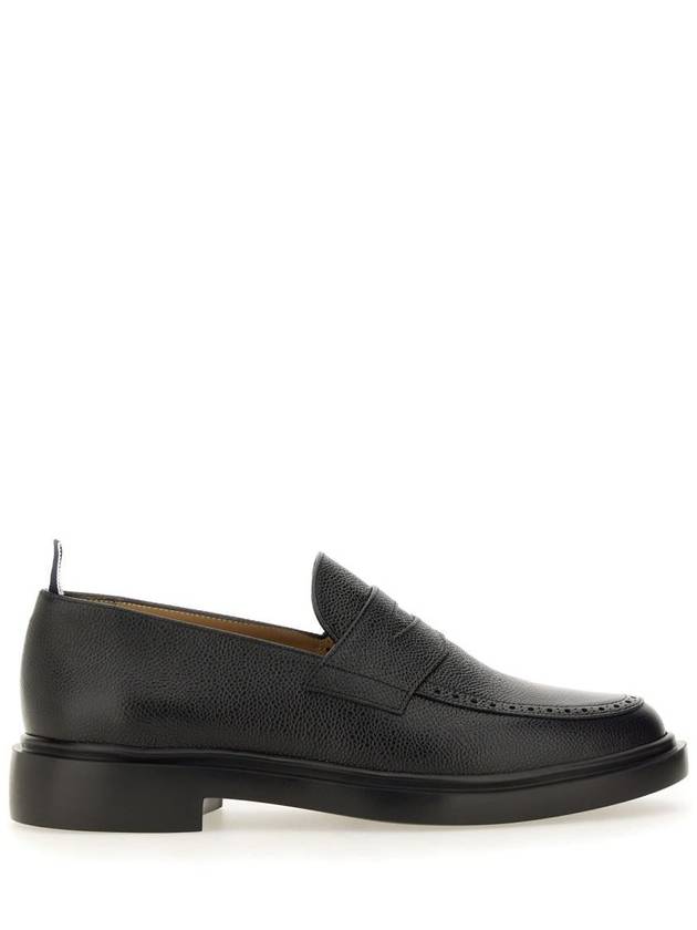 Pebble Grain Rubber Sole Penny Loafer Black - THOM BROWNE - BALAAN 2