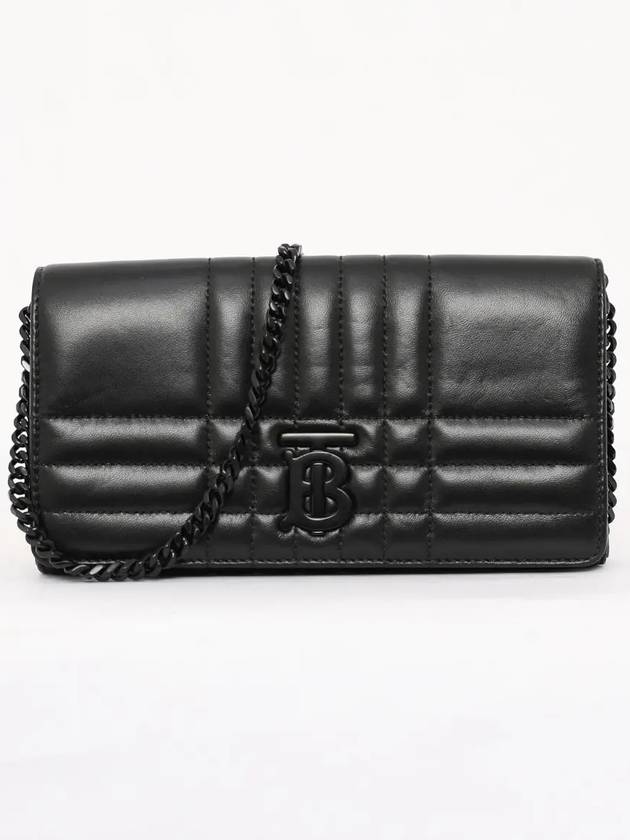 Women's Lola Detachable Strap Quilted Leather Long Wallet Black - BURBERRY - BALAAN 4