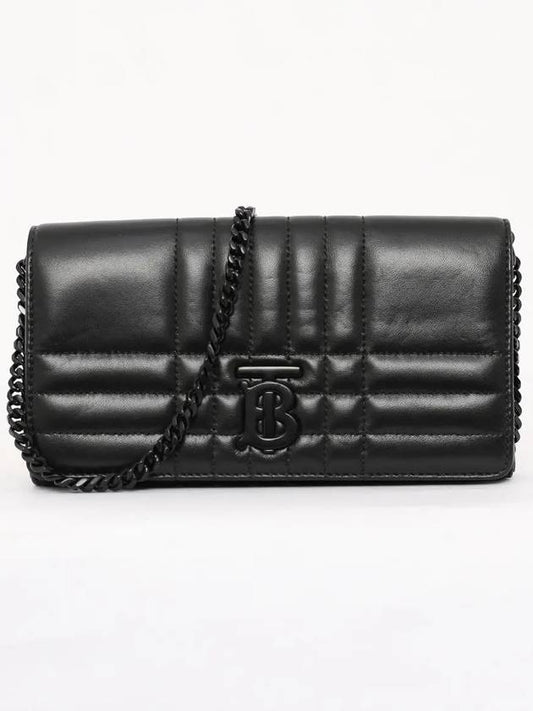 Women's Lola Detachable Strap Quilted Leather Long Wallet Black - BURBERRY - BALAAN 2