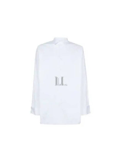 Oversized Cotton Long Sleeved Shirt White - PRADA - BALAAN 2