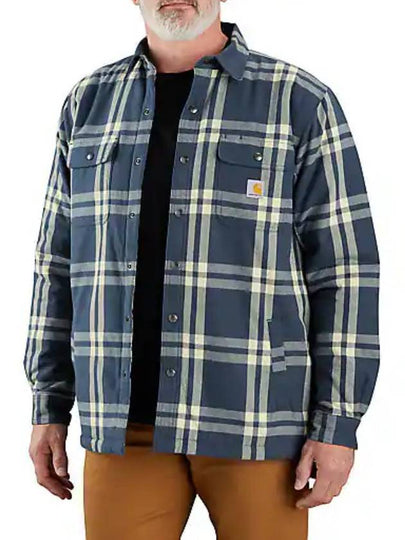 Relaxed fit flannel sherpa lined shirt jacket - CARHARTT - BALAAN 2