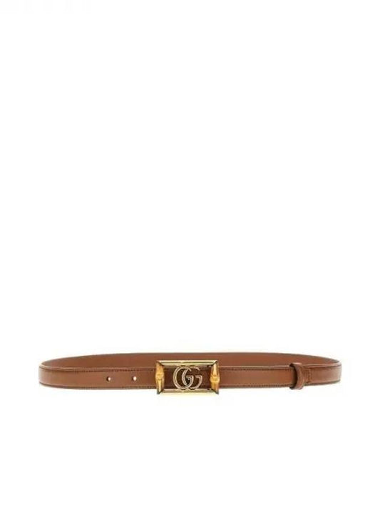 GG logo bamboo buckle leather belt - GUCCI - BALAAN 1