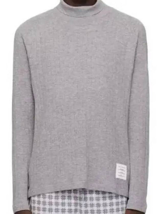 Raglan Roll Neck Virgin Wool Turtleneck Grey - THOM BROWNE - BALAAN 2