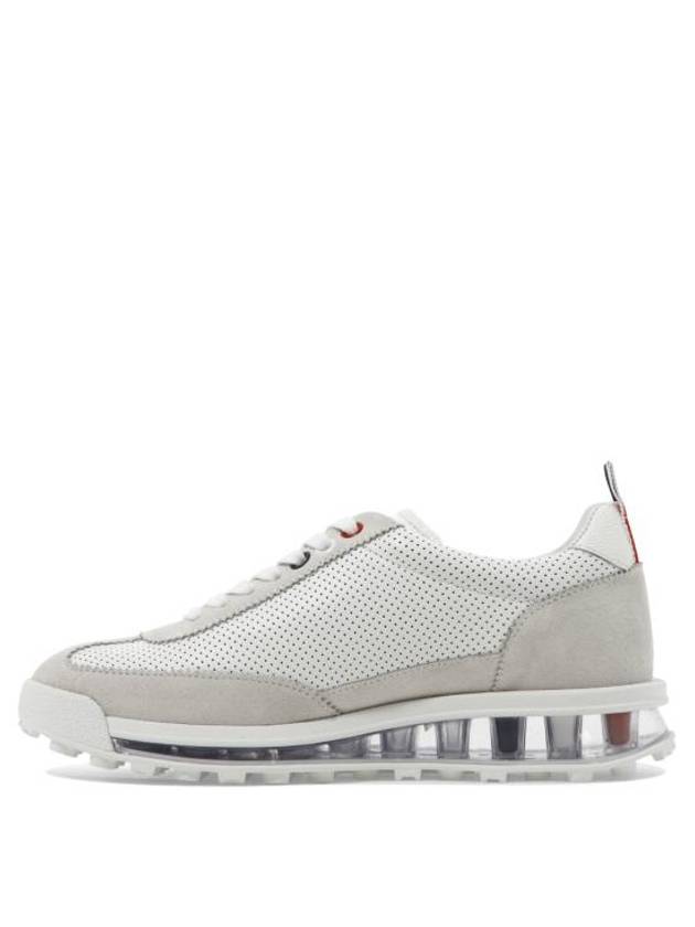 Women Vitello Calf Tech Runner Clear Sole Low Top Sneakers White - THOM BROWNE - BALAAN 4