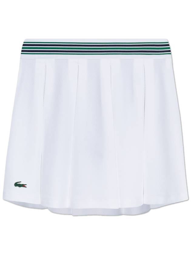 Pique Sports Pleated Skirt White - LACOSTE - BALAAN 1