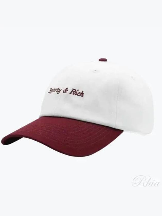 Classic Logo Hat White Merlot ACAW2340WH 48 - SPORTY & RICH - BALAAN 1