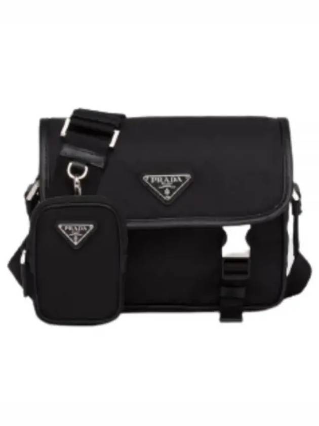 Re-Nylon Saffiano Leather Cross Bag Black - PRADA - BALAAN 2