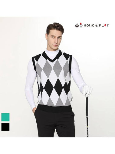 Argyle V-neck VestHE1MSV001 - HOLIC&PLAY - BALAAN 1