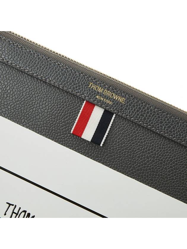 Pebble Document Medium Clutch Bag Grey - THOM BROWNE - BALAAN 10