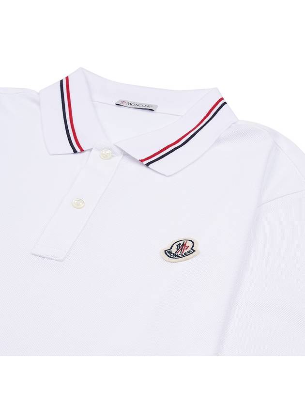 Logo Patch Polo Shirt White - MONCLER - BALAAN 4