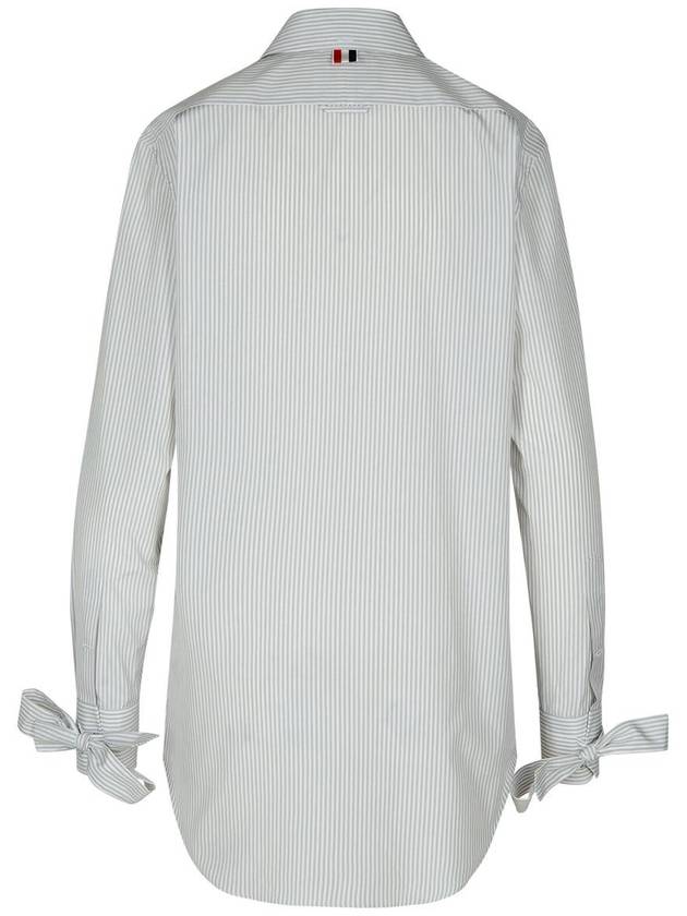 Long Stripe Shirt Grey - THOM BROWNE - BALAAN 4